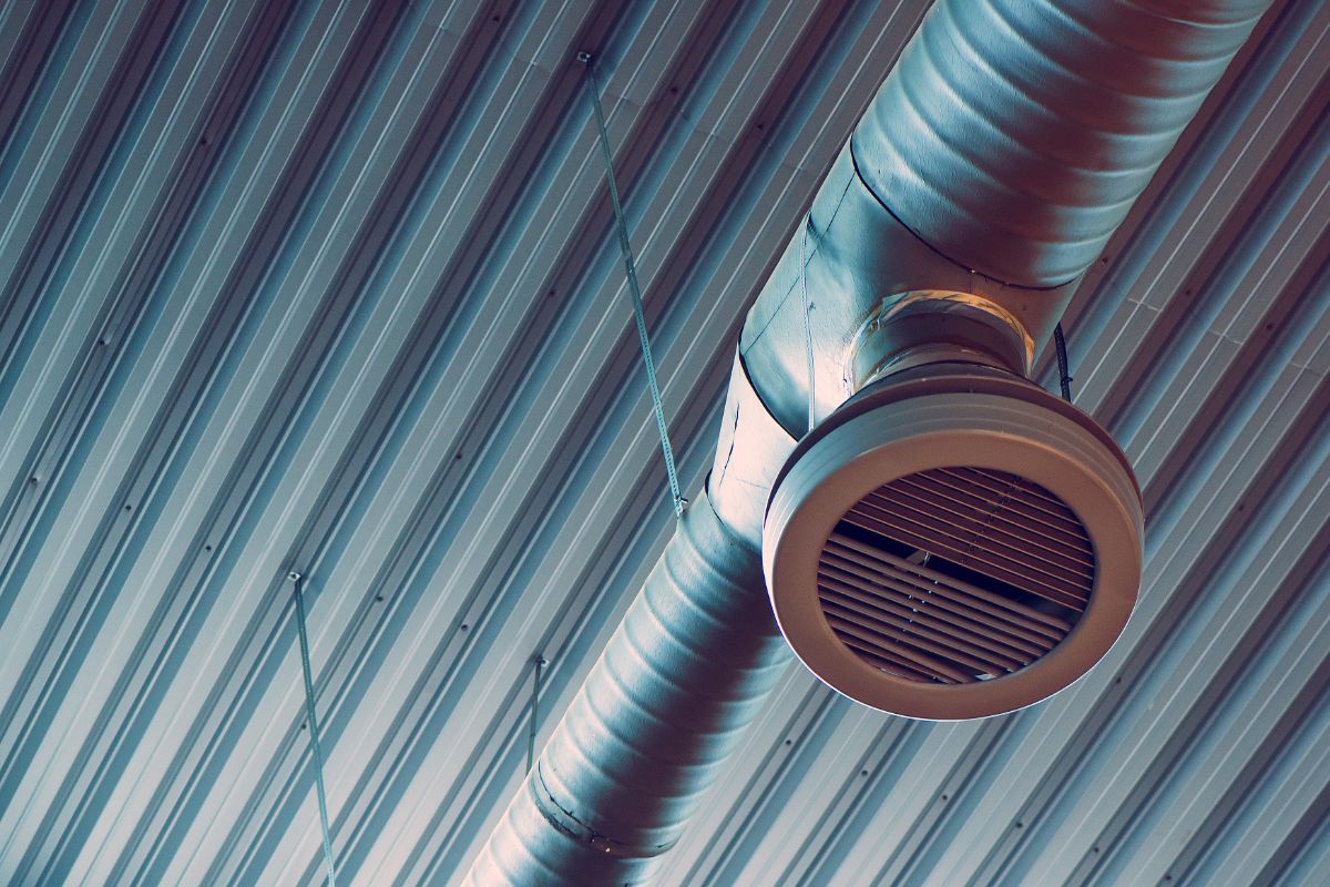 Commercial ventilation ductwork and pipes